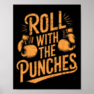 Rollen mit den Punches Boxing Boxing inspirierende Poster