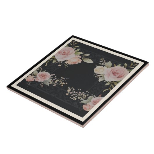 Rollen mit Rose Viktorianischer Stil Fliese (Seite)