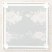 Rollen mit Rose Viktorianischer Stil Glasuntersetzer (Rückseite)