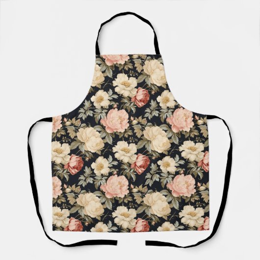 Rollen mit Rose Viktorianischer Stil Schürze (Vorderseite)