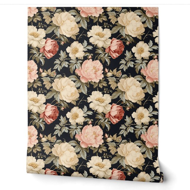 Rollen mit Rose Viktorianischer Stil Tapete (Abrollen)