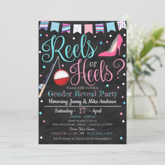 Rollen oder Heels Party Einladung (Stehend Vorderseite)