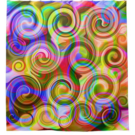 Rollen Pastel geometrisch abstrakt Duschvorhang (Vorderseite)