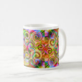 Rollen Pastel geometrisch abstrakt Kaffeetasse (VorderseiteRechts)