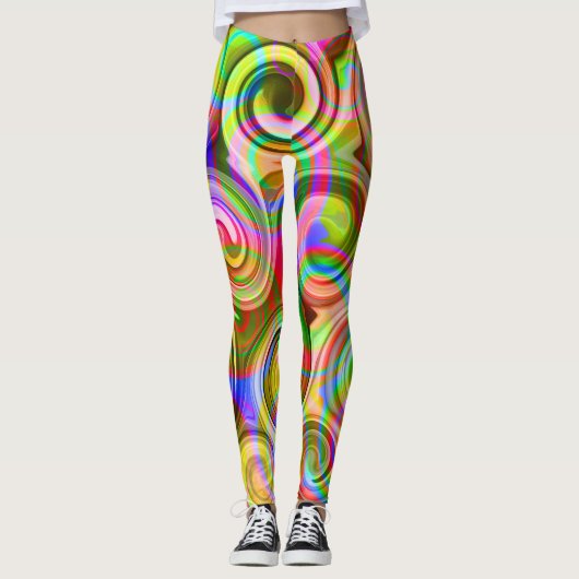 Rollen Pastel geometrisch abstrakt Leggings (Vorderseite)