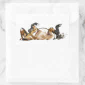 Rollen-Pferd Rechteckiger Aufkleber (Tasche)
