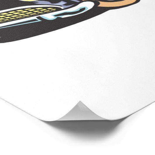 Rollen (Polizei/Polizist-Auto) Poster (Ecke)