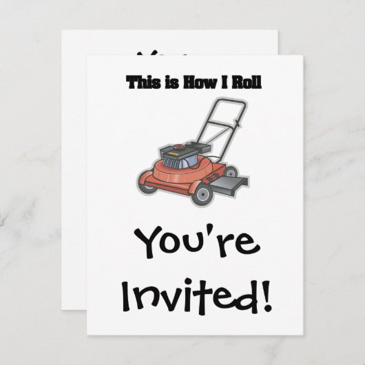 Rollen (Rasenmäher) Einladung (Vorne/Hinten)