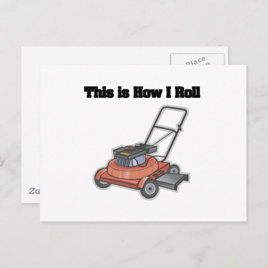 Rollen (Rasenmäher) Postkarte (Vorne/Hinten)