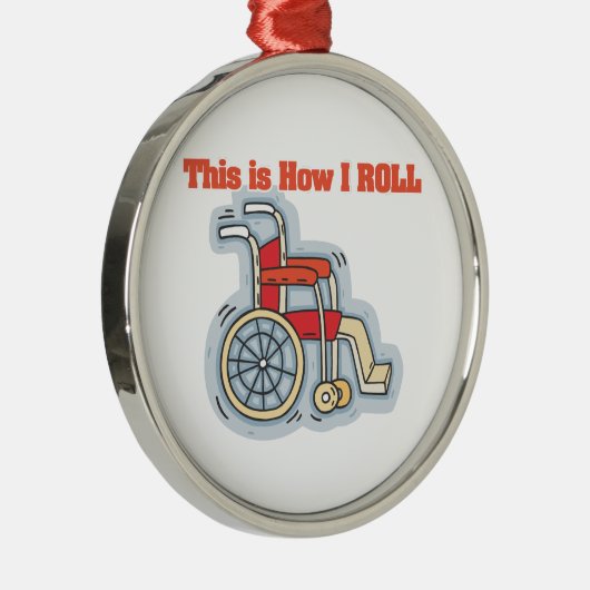 Rollen (Rollstuhl) Silbernes Ornament (Rechts)