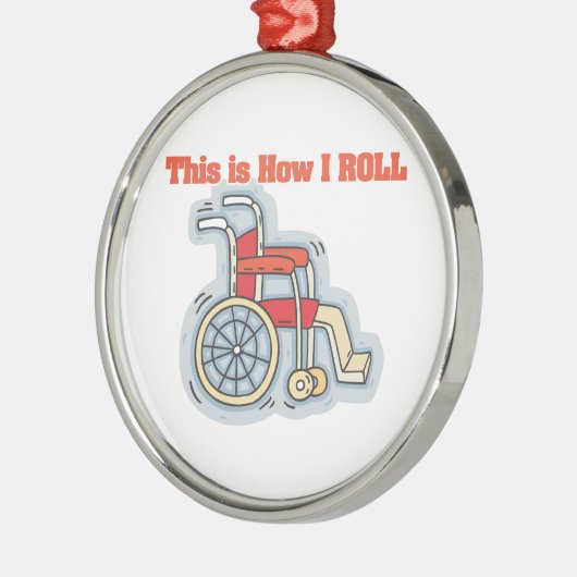 Rollen (Rollstuhl) Silbernes Ornament (Links)