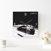 Rollen-Schuss des Coupé-G35 Quadratische Wanduhr (Zuhause)