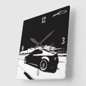 Rollen-Schuss des Coupé-G35 Quadratische Wanduhr (Winkel)