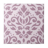 Rollen Sie Damask Large Design Mauve auf Rosa Fliese (Vorderseite)