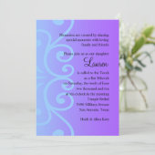 Rollen Sie Gemusterte Farbskala Lila mit beliebige Einladung (Stehend Vorderseite)