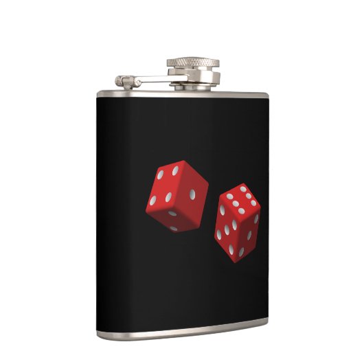 Rollen Sie sie rote Würfel sechs einer sieben Las Flachmann (Rechts)