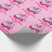 Rollen-Skate-alles- Gute zum Geburtstagname Geschenkpapier (Ecke)
