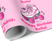 Rollen-Skate-alles- Gute zum Geburtstagname Geschenkpapier (Rolleneckpunkt)
