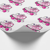 Rollen-Skate auf Weiß Geschenkpapier (Ecke)