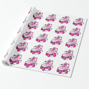 Rollen-Skate auf Weiß Geschenkpapier