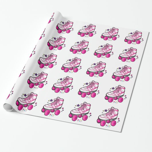 Rollen-Skate auf Weiß Geschenkpapier (Ungerollt)