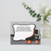 Rollen-Skate danken Ihnen zu kardieren Dankeskarte (Stehend Vorderseite)