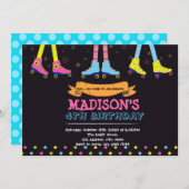 Rollen-Skate-Einladung Einladung (Vorne/Hinten)