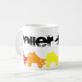 Rollen-Skate Grungeregenbogen Kaffeetasse (Vorderseite Links)