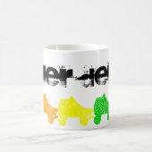 Rollen-Skate Grungeregenbogen Kaffeetasse (Mittel)