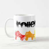 Rollen-Skate Grungeregenbogen Kaffeetasse (Links)