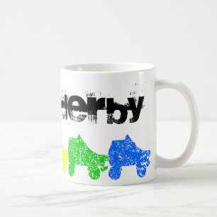 Rollen-Skate Grungeregenbogen Kaffeetasse