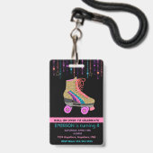 Rollen-Skate-Party, VIP-Durchlauf, Einladung, Ausweis (Back with Lanyard)