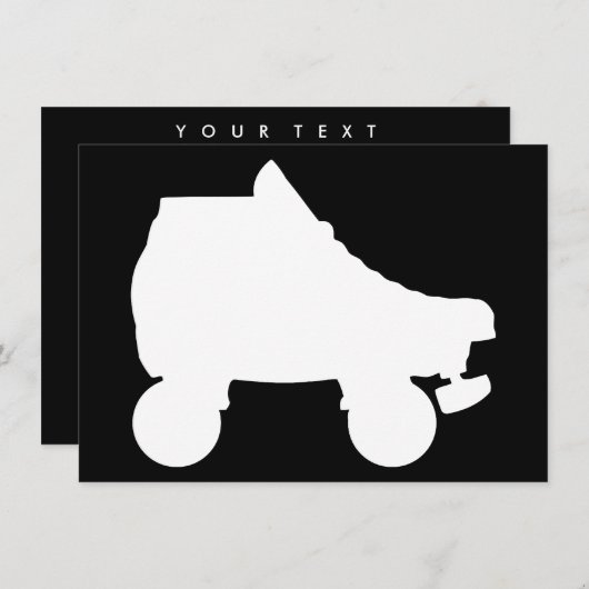 Rollen-Skate sillouette Einladung (Vorne/Hinten)