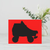 Rollen-Skate sillouette Einladung (Stehend Vorderseite)