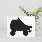 Rollen-Skate sillouette Einladung (Stehend Vorderseite)