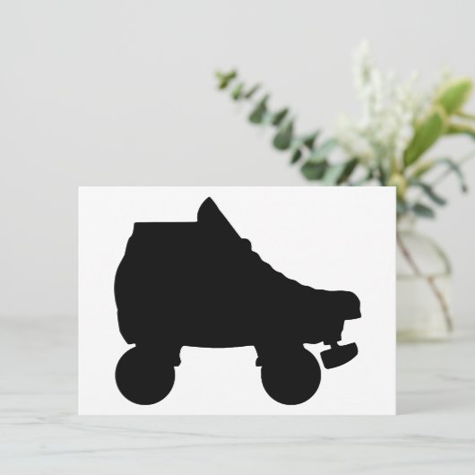 Rollen-Skate sillouette Einladung (Stehend Vorderseite)