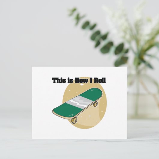 Rollen (Skateboard) Postkarte (Stehend Vorderseite)