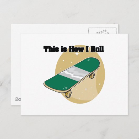 Rollen (Skateboard) Postkarte (Vorne/Hinten)