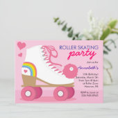 Rollen-Skaten-Geburtstags-Party Einladungen (Stehend Vorderseite)