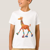 Rollen-Skaten-Giraffe T-Shirt (Vorderseite)