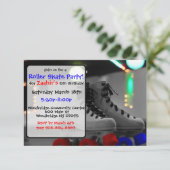 Rollen-Skaten-Party Einladung (Stehend Vorderseite)