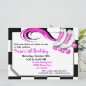 Rollen-Skaten-Party-Gewohnheits-Einladungen Einladung (Stehend Vorderseite)