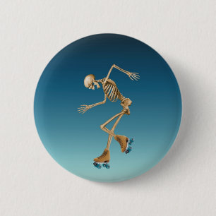 Rollen-Skaten-Skelett-Blues Button