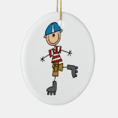 Rollen-Skaten-Strichmännchen Keramik Ornament (Rechts)