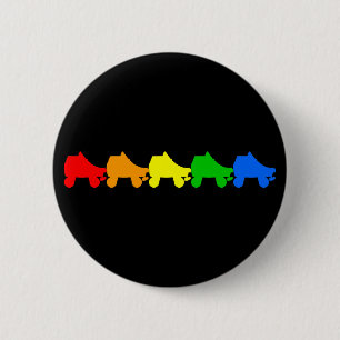 Rollen-Skateregenbogen Button