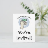 Rollen (Toilettenpapier) Einladung (Stehend Vorderseite)