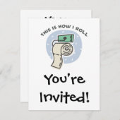 Rollen (Toilettenpapier) Einladung (Vorne/Hinten)