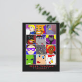 Rollen-Toons-Collage Postkarte (Stehend Vorderseite)