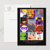 Rollen-Toons-Collage Postkarte (Vorne/Hinten)