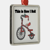 Rollen (Tricycle) Silbernes Ornament (Rechts)
